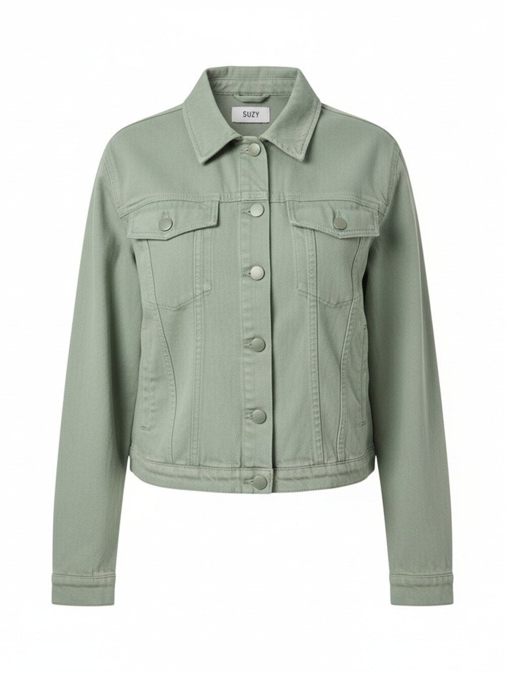 Suzy Shier Army Green Cotton Utility Jacket Size Large